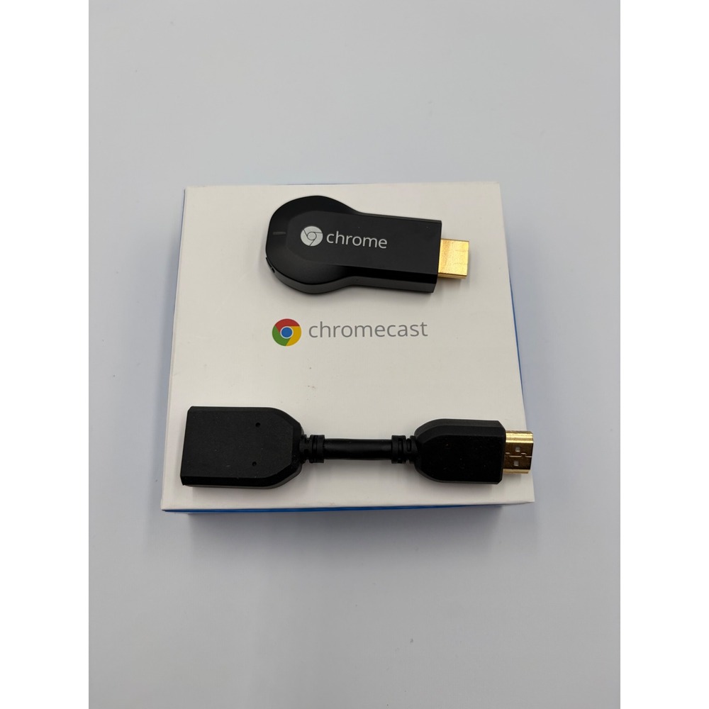 Google Chromecast HDMI Streaming Media Player Black H2G2-42 1st Gen With Extende